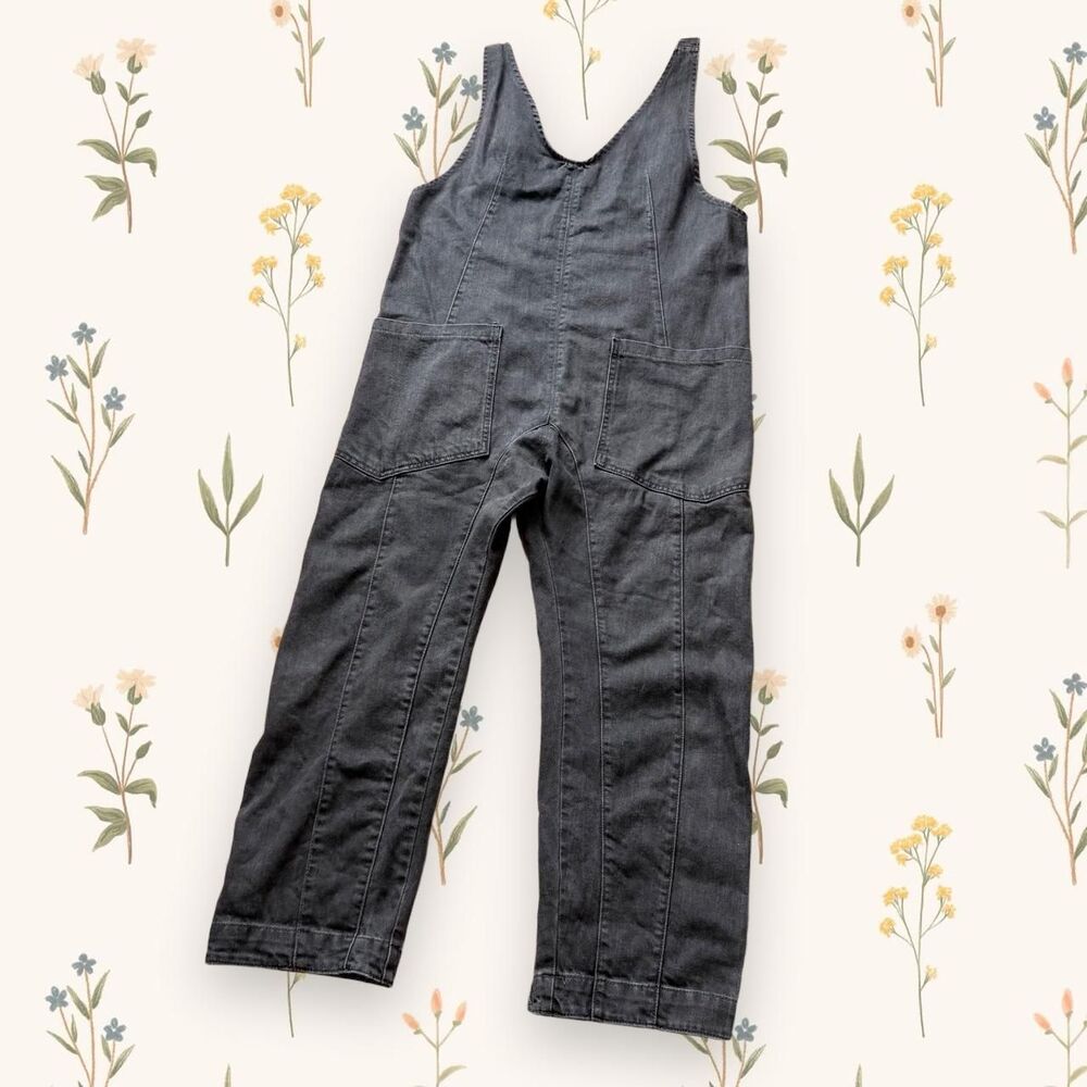 Free People We The Free High Roller Oversized Denim Jumpsuit - Mineral Black - S